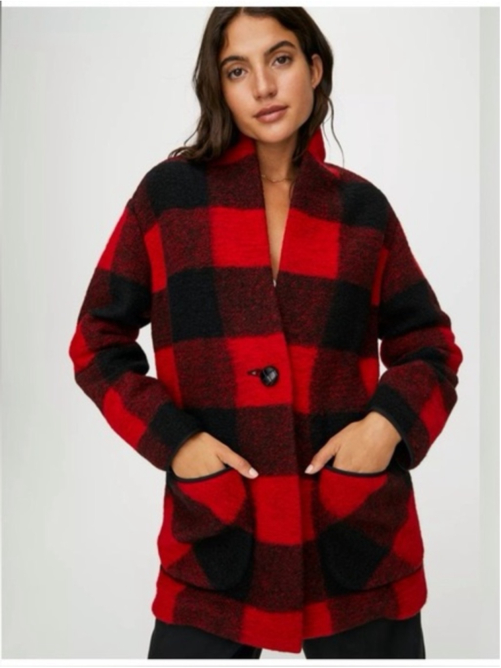 ARITZIA WILFRED FREE WOOL PLAID OFF DUTY JACKET Size M